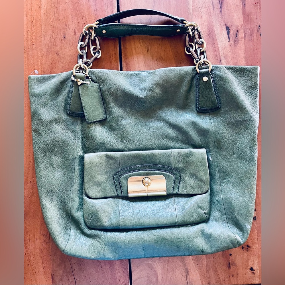 Coach Vintage green Leather Kristin hobo shoulder Handbag